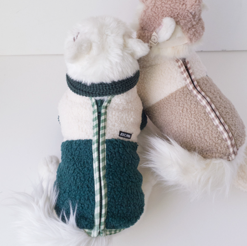 Color Block Zip-Up Fleece Sweater