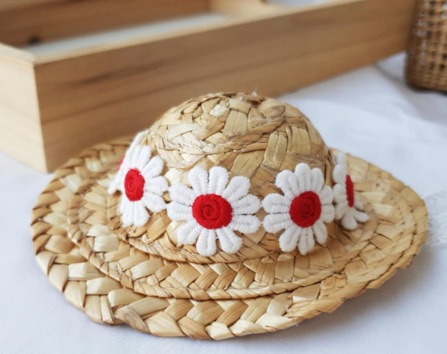 Straw Daisy Hat, S-L, Pet Outdoor Accessories, Hawaii Style, Sombrero, Pet Accessory, Dog Fashion, Dog Apparel, Pet Clothing - NKpup