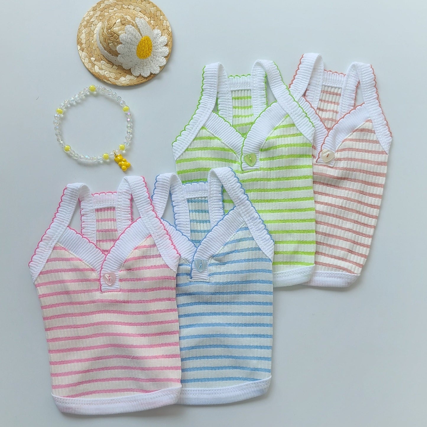 Stripe Ribbed Top, S-2XL, Dog Sleeveless, Dog-Tee, Dog T-shirt, Dog Top, Dog Clothing, Dog Fashion, Dog Apparel, Undershirt for Dogs - NKpup