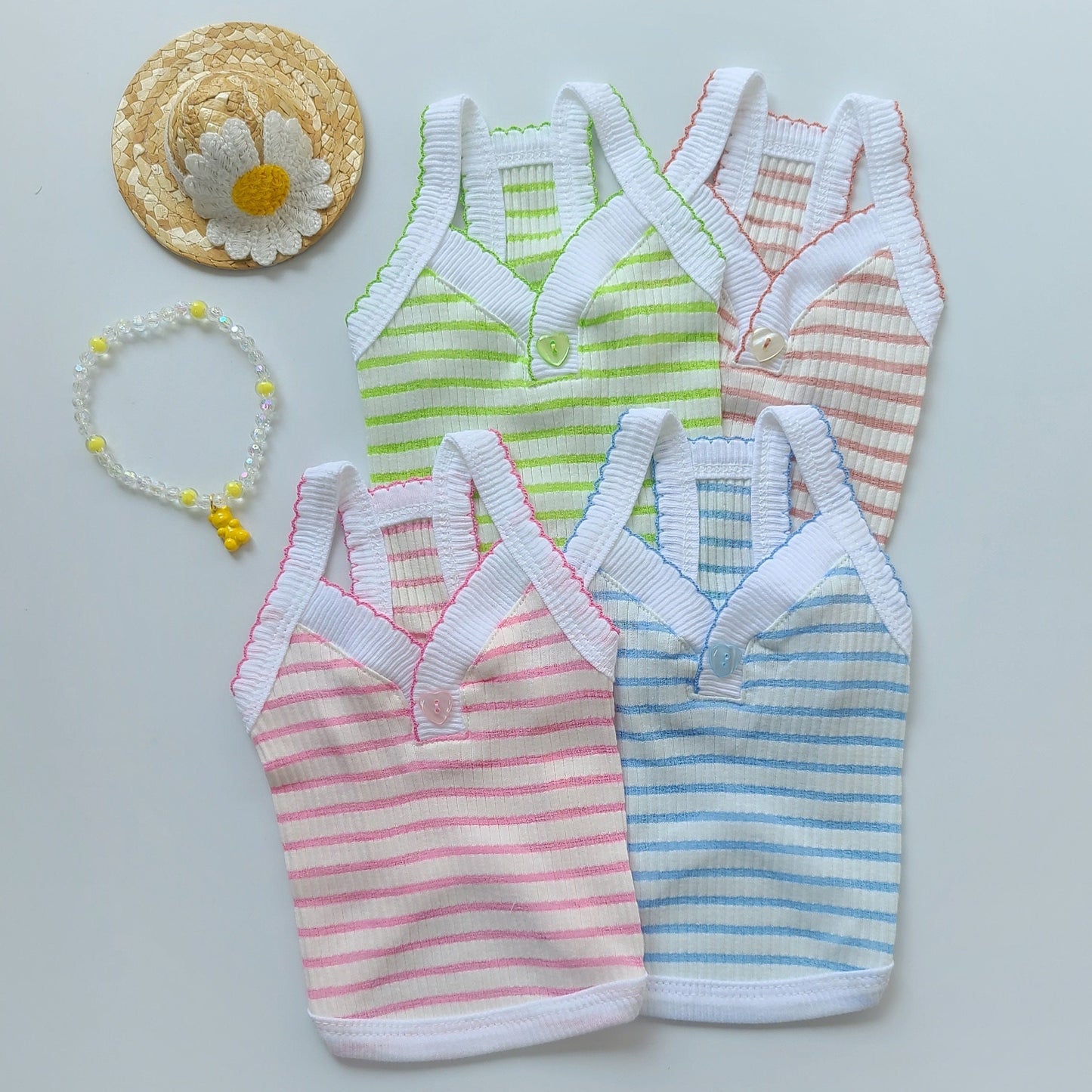 Stripe Ribbed Top, S-2XL, Dog Sleeveless, Dog-Tee, Dog T-shirt, Dog Top, Dog Clothing, Dog Fashion, Dog Apparel, Undershirt for Dogs - NKpup