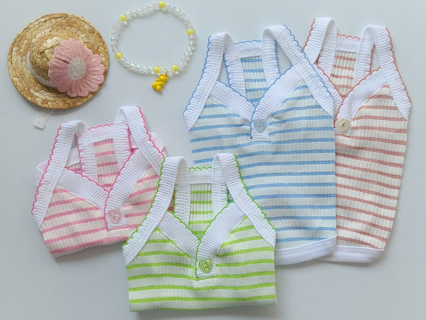 Stripe Ribbed Top, S-2XL, Dog Sleeveless, Dog-Tee, Dog T-shirt, Dog Top, Dog Clothing, Dog Fashion, Dog Apparel, Undershirt for Dogs - NKpup