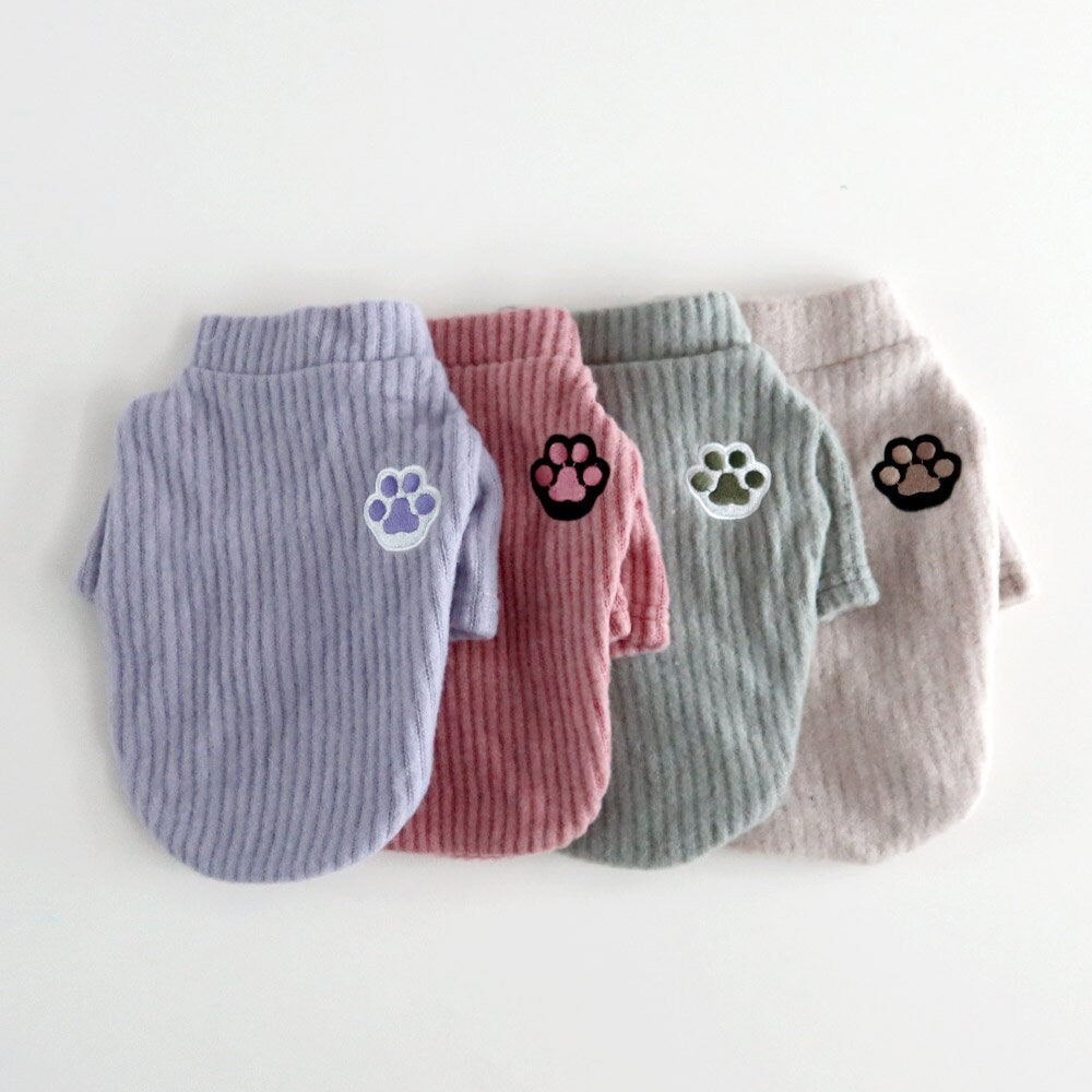 Paw Ribbed Kint, S-2XL, Pet Clothing, Dog-Tee, Dog T-shirts, Dog Top, Dog Clothing, Dog Fashion, Dog Apparel