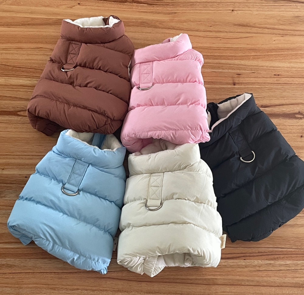 D-Ring Puffer Jacket, S-2XL, Winter Jacket, Small Dog Clothes, Dog Jacket, Dog Fashion, Dog Apparel, Pet Clothing - NKpup