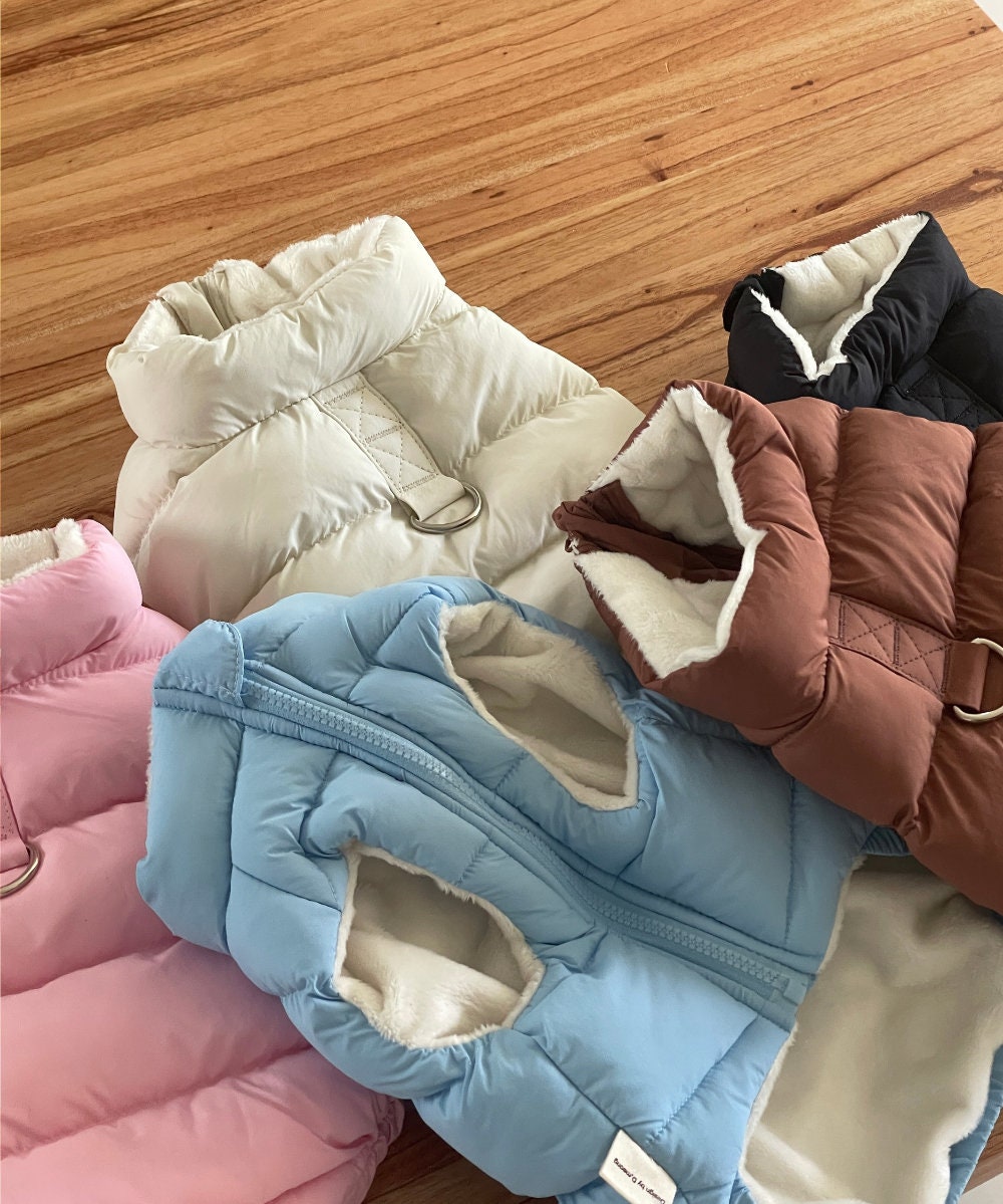 D-Ring Puffer Jacket, S-2XL, Winter Jacket, Small Dog Clothes, Dog Jacket, Dog Fashion, Dog Apparel, Pet Clothing - NKpup