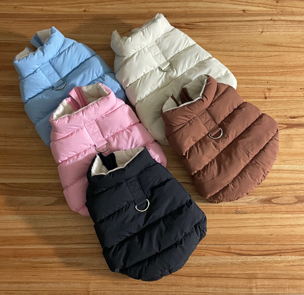 D-Ring Puffer Jacket, S-2XL, Winter Jacket, Small Dog Clothes, Dog Jacket, Dog Fashion, Dog Apparel, Pet Clothing - NKpup