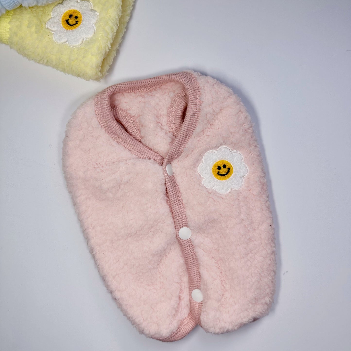 XS-3XL, Smile Daisy Fleece Vest, Fleece Vest, Pet Clothing, Small Dog Fleece Vest for Winter Fall, Dog Jacket, Dog Apparel, Pet Clothing - NKpup