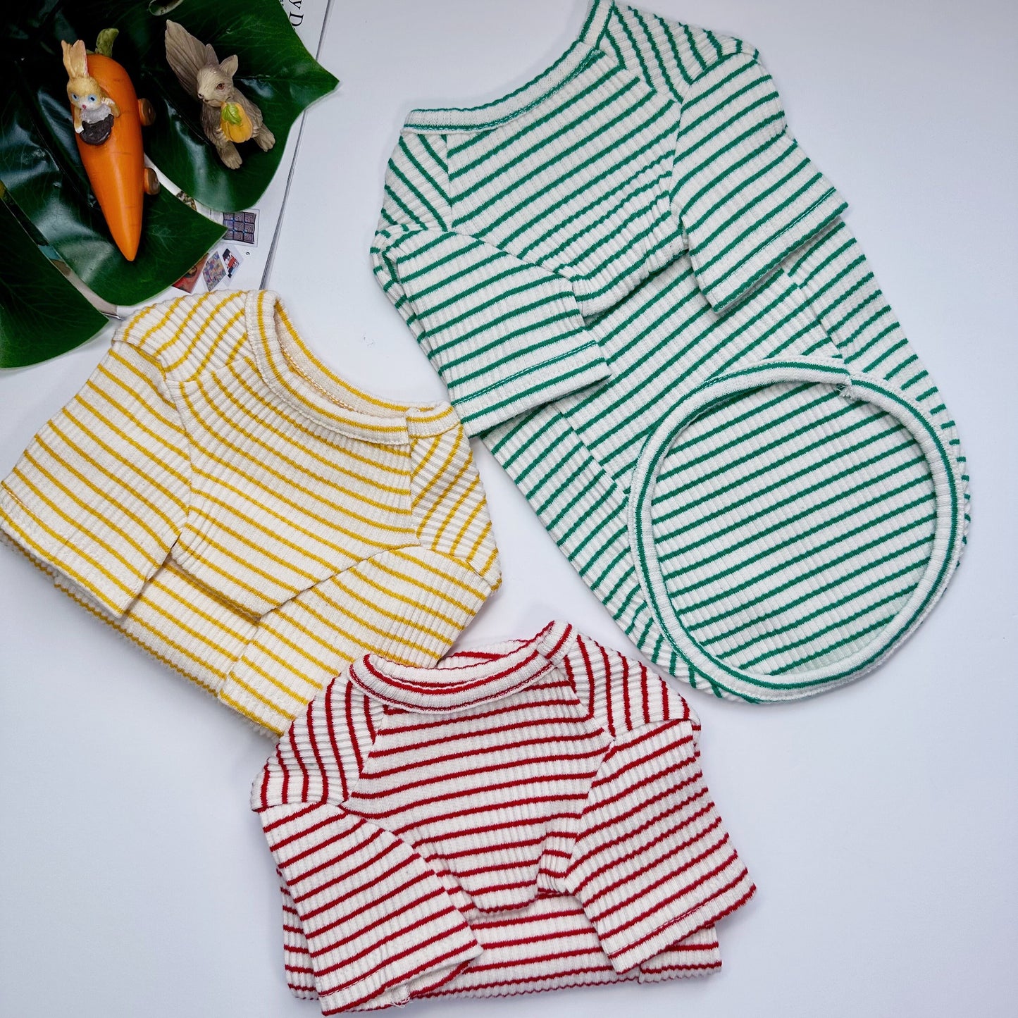 Rabbit Stripe T-Shirt, S-XL, Dog-Tee, Dog T-shirt, Dog Top, Dog Clothing, Small Dog T-shirt, Small Dog Clothes - NKpup