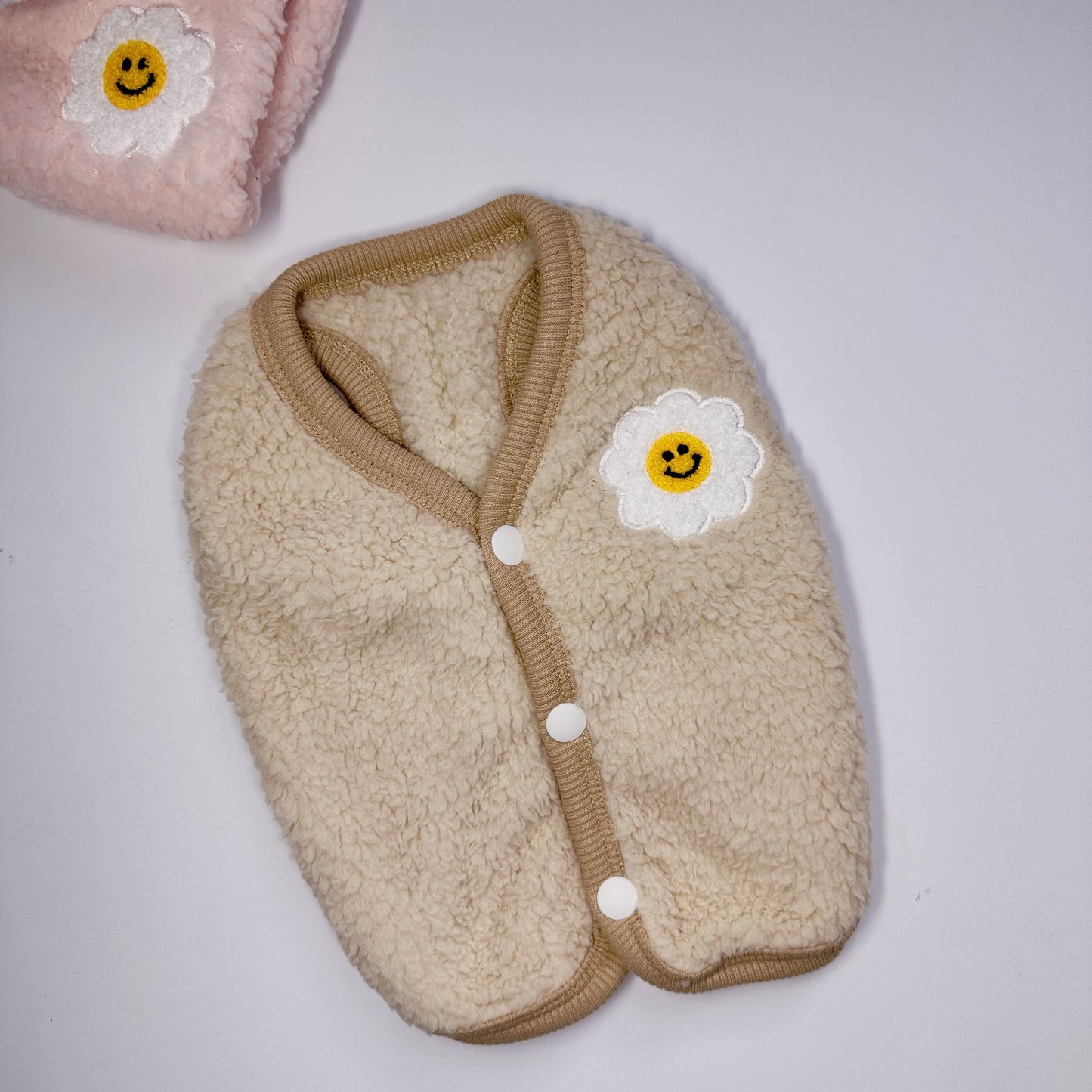 XS-3XL, Smile Daisy Fleece Vest, Fleece Vest, Pet Clothing, Small Dog Fleece Vest for Winter Fall, Dog Jacket, Dog Apparel, Pet Clothing - NKpup