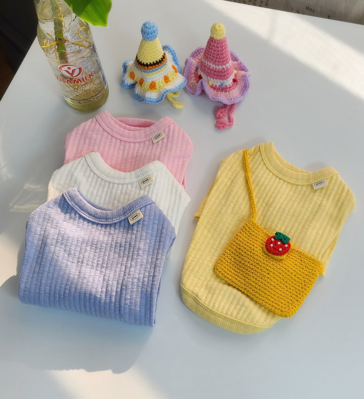 Basic Ribbed T-Shirt, S-2XL, Pet Clothing, Dog-Tee, Dog check-shirt, Dog Top, Dog Clothing, Dog Fashion, Dog Apparel, Dog Long sleeves - NKpup