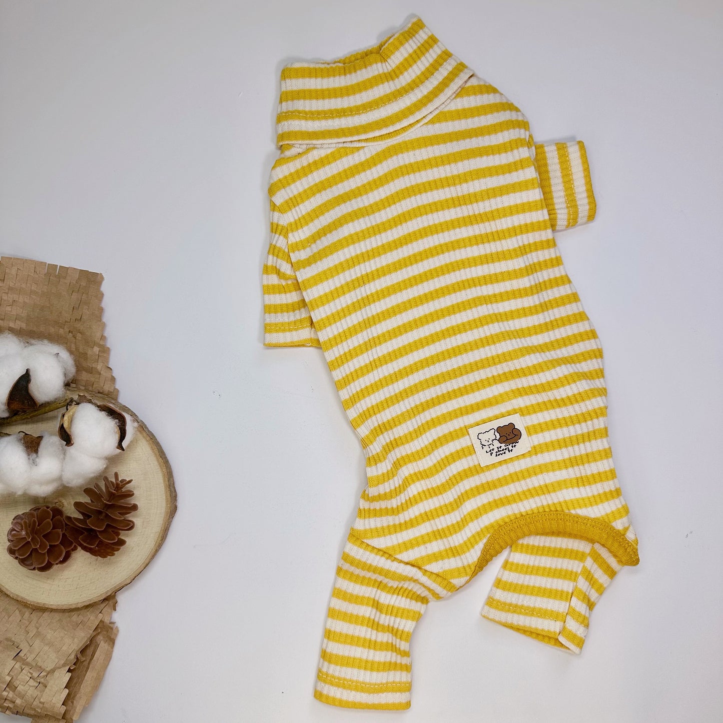 Ribbed Stripe Turtleneck Overall, S-2XL, Pajama Pet, Dog Jumpsuit, Pet Clothing, Dog Coat, Dog Winter Top, Dog Fashion, Dog Apparel - NKpup