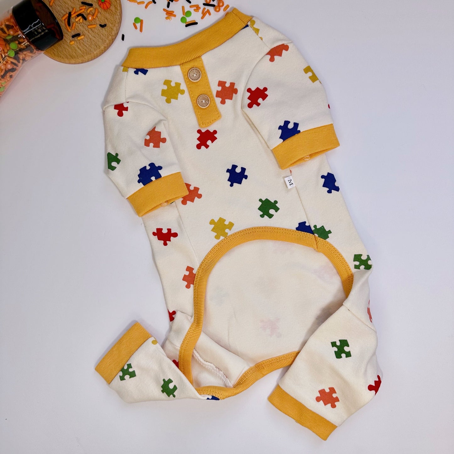 Puzzle Outfit Shirt&Overall, S-2XL, Dog Jumpsuit, Small Dog Clothing, Dog Coat, Dog Winter Top, Dog Fashion, Dog Apparel, Pet Clothing - NKpup