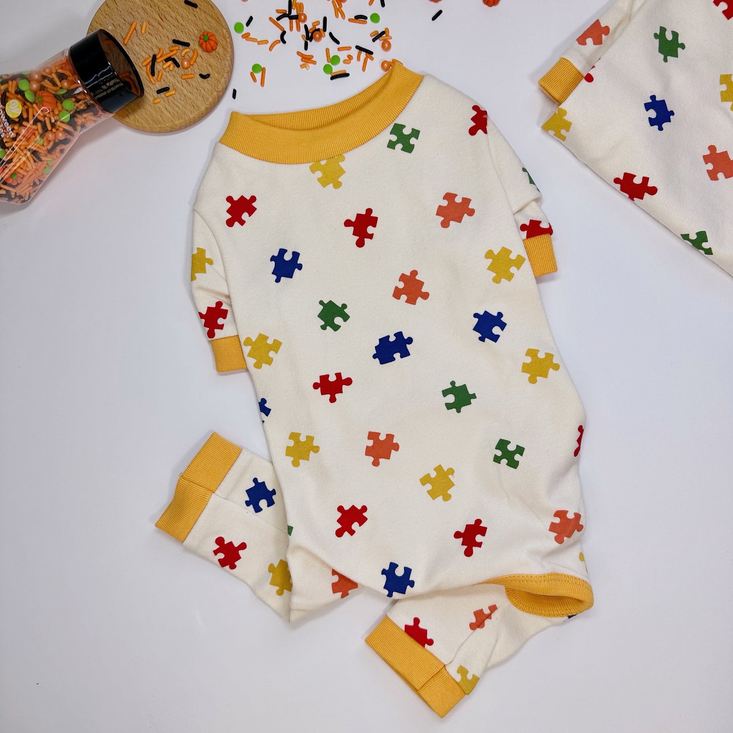 Puzzle Outfit Shirt&Overall, S-2XL, Dog Jumpsuit, Small Dog Clothing, Dog Coat, Dog Winter Top, Dog Fashion, Dog Apparel, Pet Clothing - NKpup