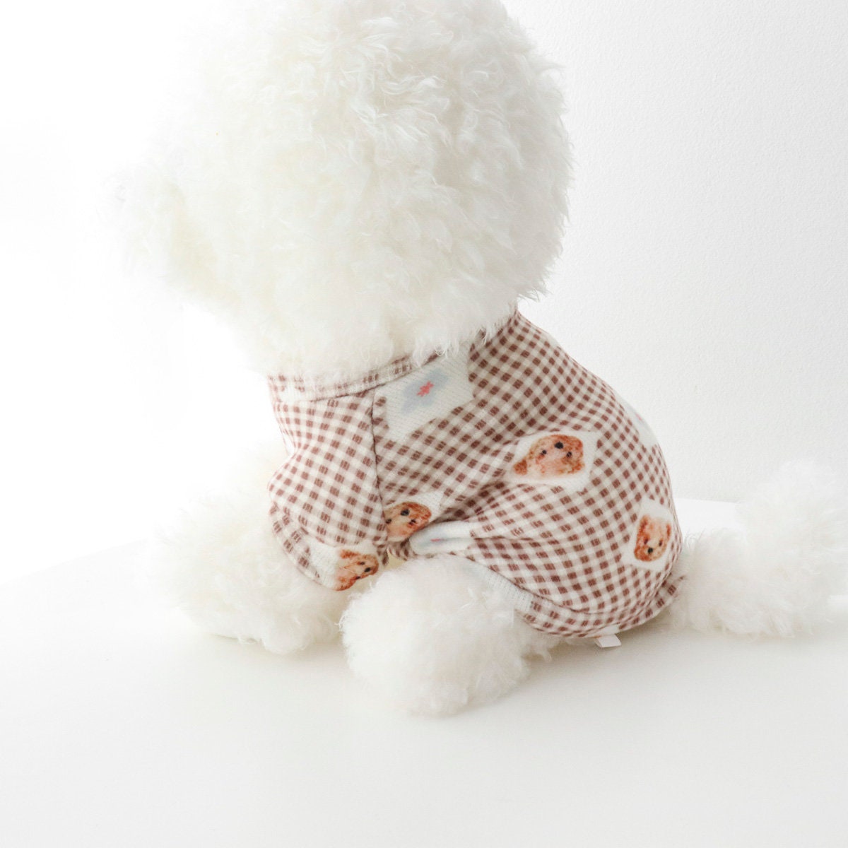 Gingham Bear T-Shirt, S-XL, Dog-Tee, Dog T-shirt, Dog Top, Dog Clothing, Dog Fashion, Dog Apparel, Undershirt for Dogs