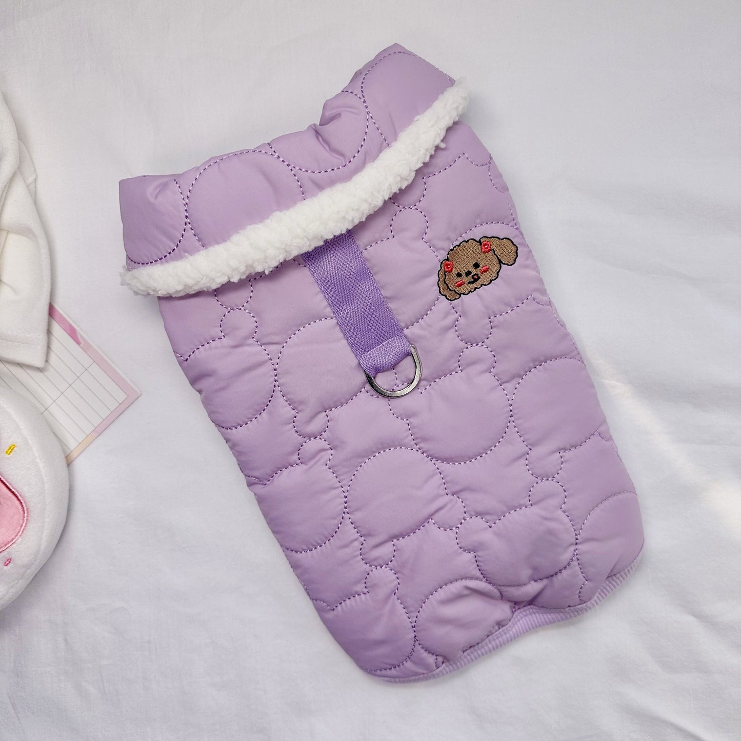 XS-3XL, D-Ring Quilted Faux Vest, Winter Jacket, Pet Clothing, Dog Jacket, Dog Fashion, Dog Apparel, Pet Clothing