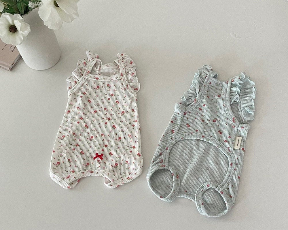 Mini Floral Romper, S-2XL, Dog Jumpsuit, Dog Summer, Dog Skirt, Dog Top, Dog Clothing, Dog Fashion, Dog Apparel