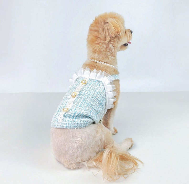 Pastel Tweed Top, S-2XL, Small Dog Dress, Dog Luxury Vest, Dog Fashion, Pet Apparel, Summer Dress, NKpup - NKpup