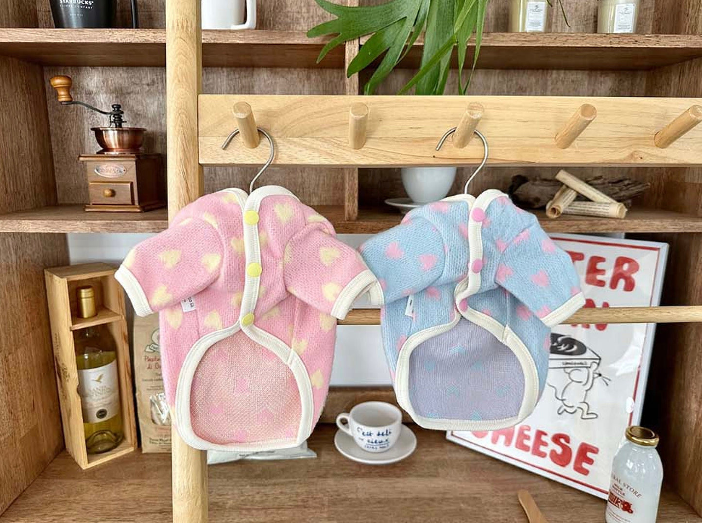 Heart Sweater Cardigan, XS-2XL, Pet Outer, Dog Cardigan, Small Dog Jacket, Dog Winter Fashion, NKPUP - NKpup