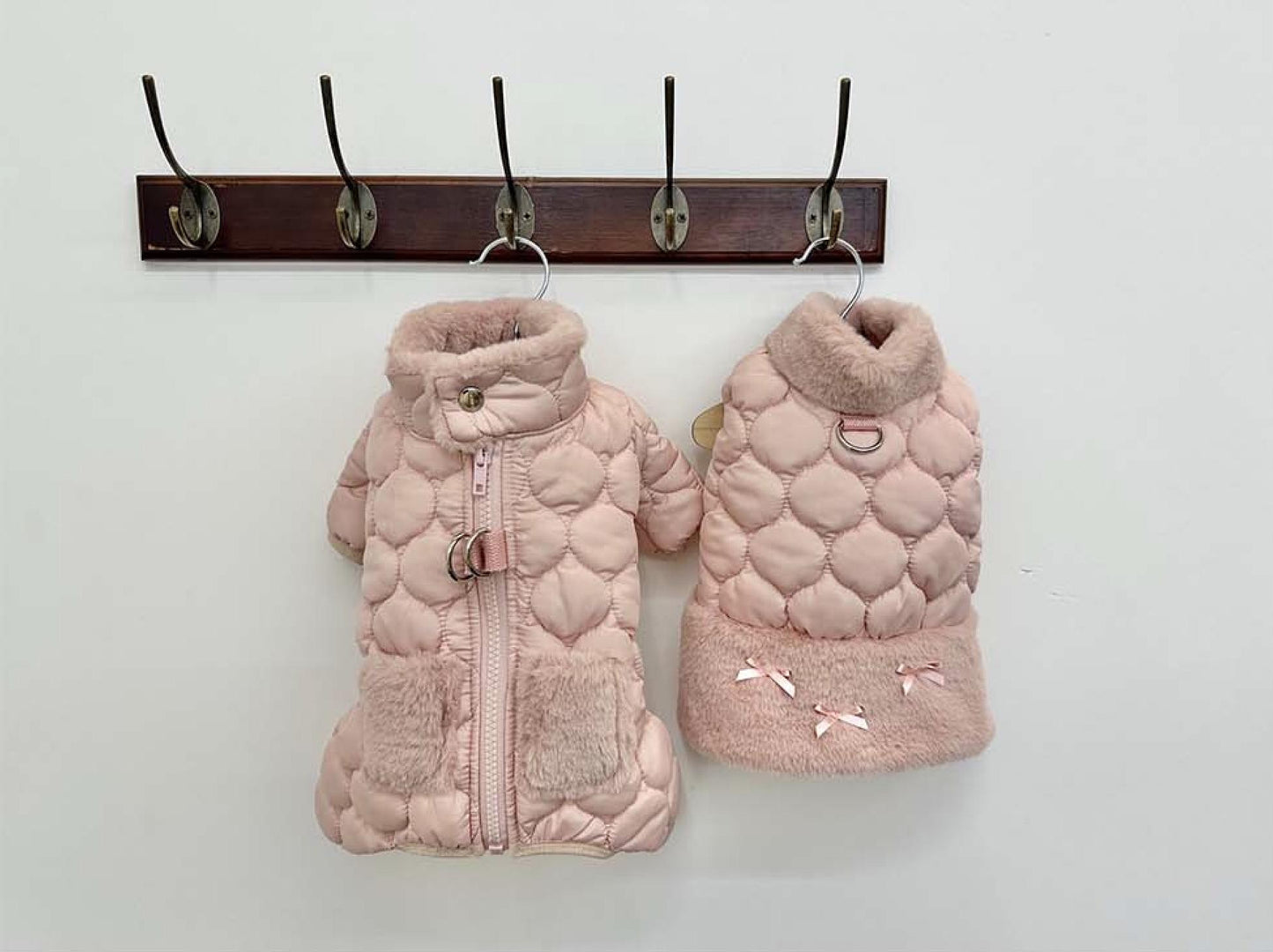 Cozy Quilted Fur Outfit Overall&Dress, S-2XL, Dog Jumpsuit, Dog Winter Dress, Small Dog Clothes, Dog Winter Top, NKPUP - NKpup