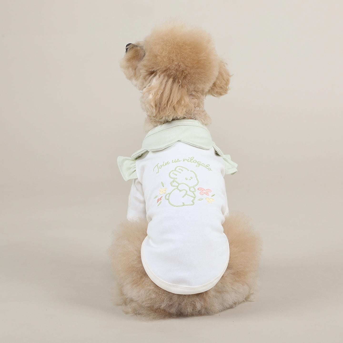 GOTS Organic Cotton Frilled T-Shirt, S-2XL, Certified Organic Cotton, Dog Cotton T-shirt, Dog Top, Eco-Friendly T-shirt for Dogs - NKpup