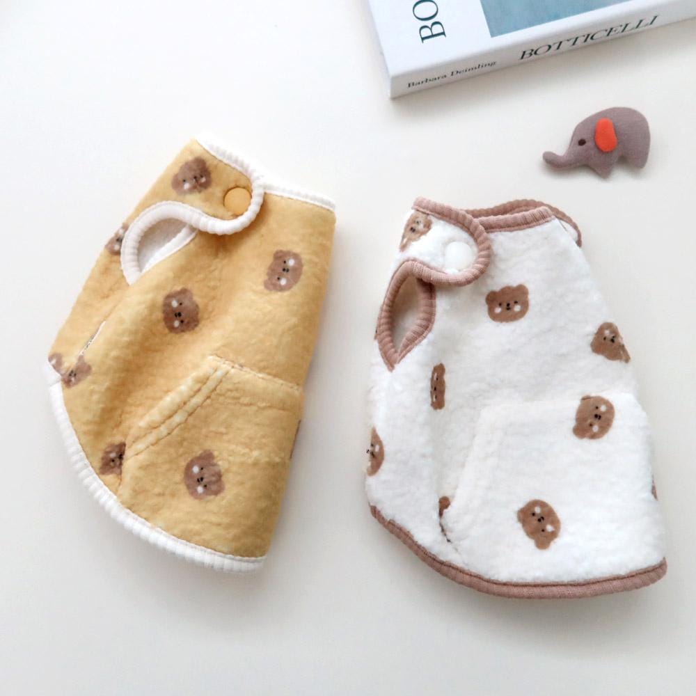 Adorable Teddy Bear Vest, S-2XL, Small Dog Clothes, Dog Cozy Vest, Dog Fleece, Dog Winter Top, Dog Outfit, NKPUP - NKpup