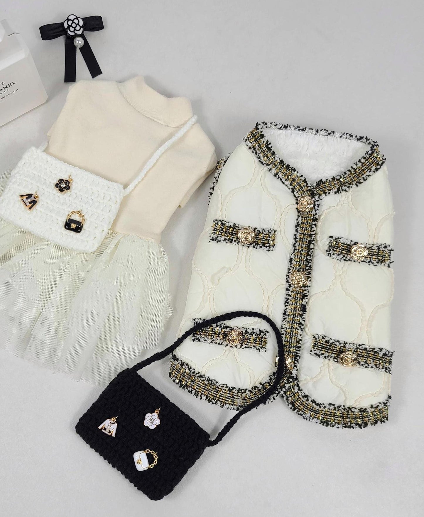 Tweed Quilted Vest, S-2XL, Dog Clothes, Dog Luxury Jacket, Small Dog Clothes, Dog Fashion, Dog Apparel - NKpup