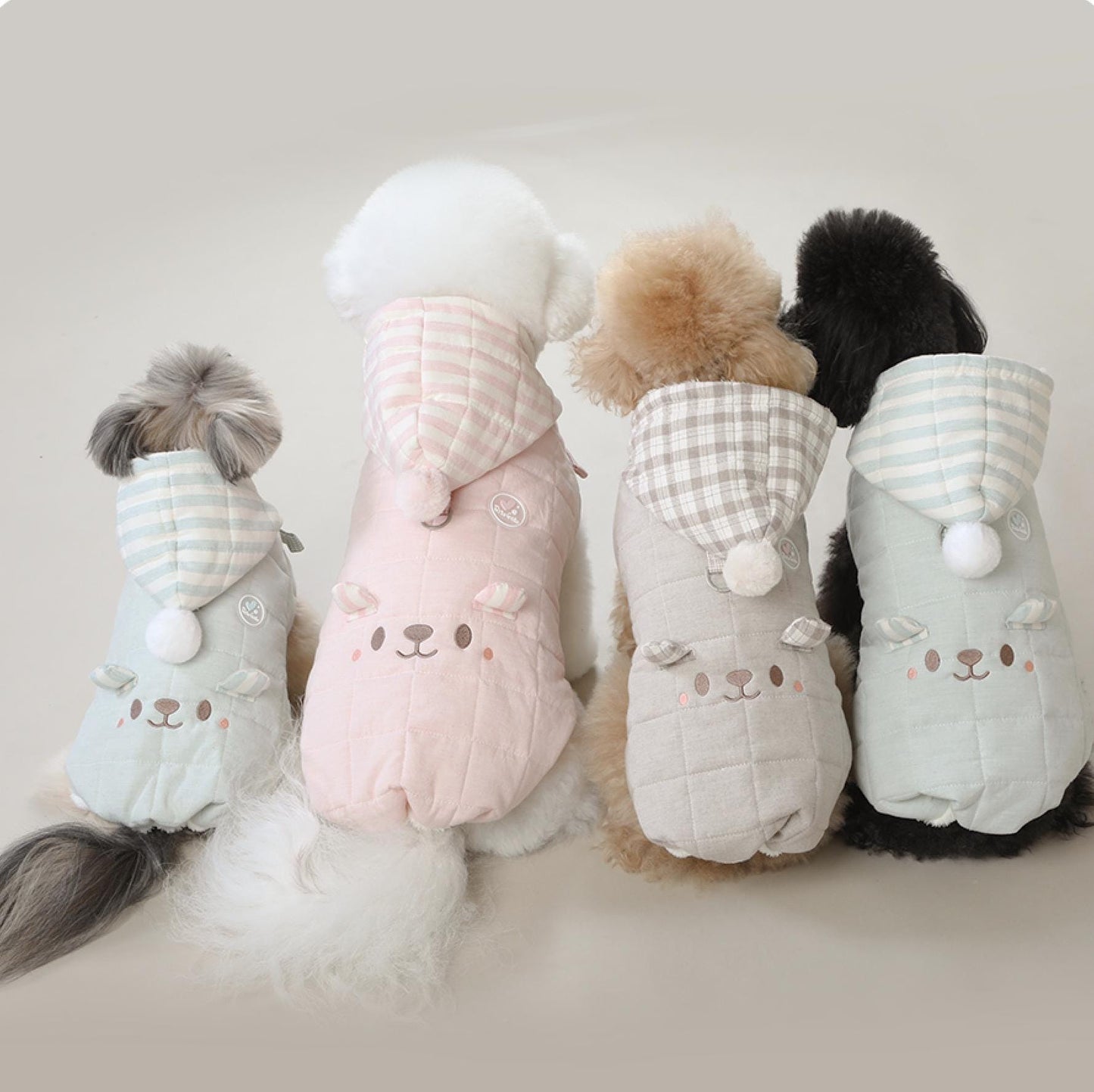 Quilted Furry Hoodie Vest w/D-ring, S-2XL, Small Dog-Vest, Dog Jacket, Dog Fashion, Dog Apparel, Pet Clothes, Dog Outfit - NKpup