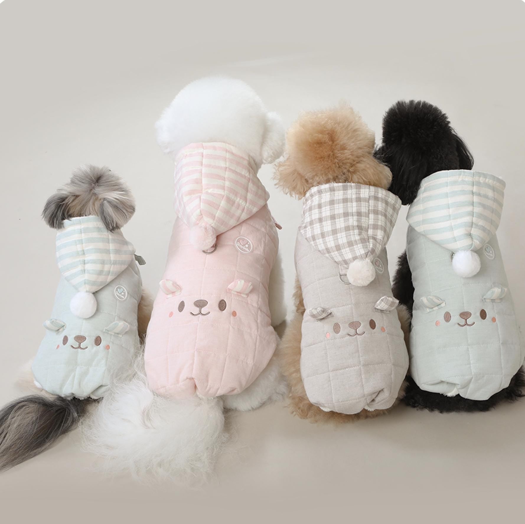 Quilted Furry Hoodie Vest w/D-ring, S-2XL, Small Dog-Vest, Dog Jacket, Dog Fashion, Dog Apparel, Pet Clothes, Dog Outfit - NKpup