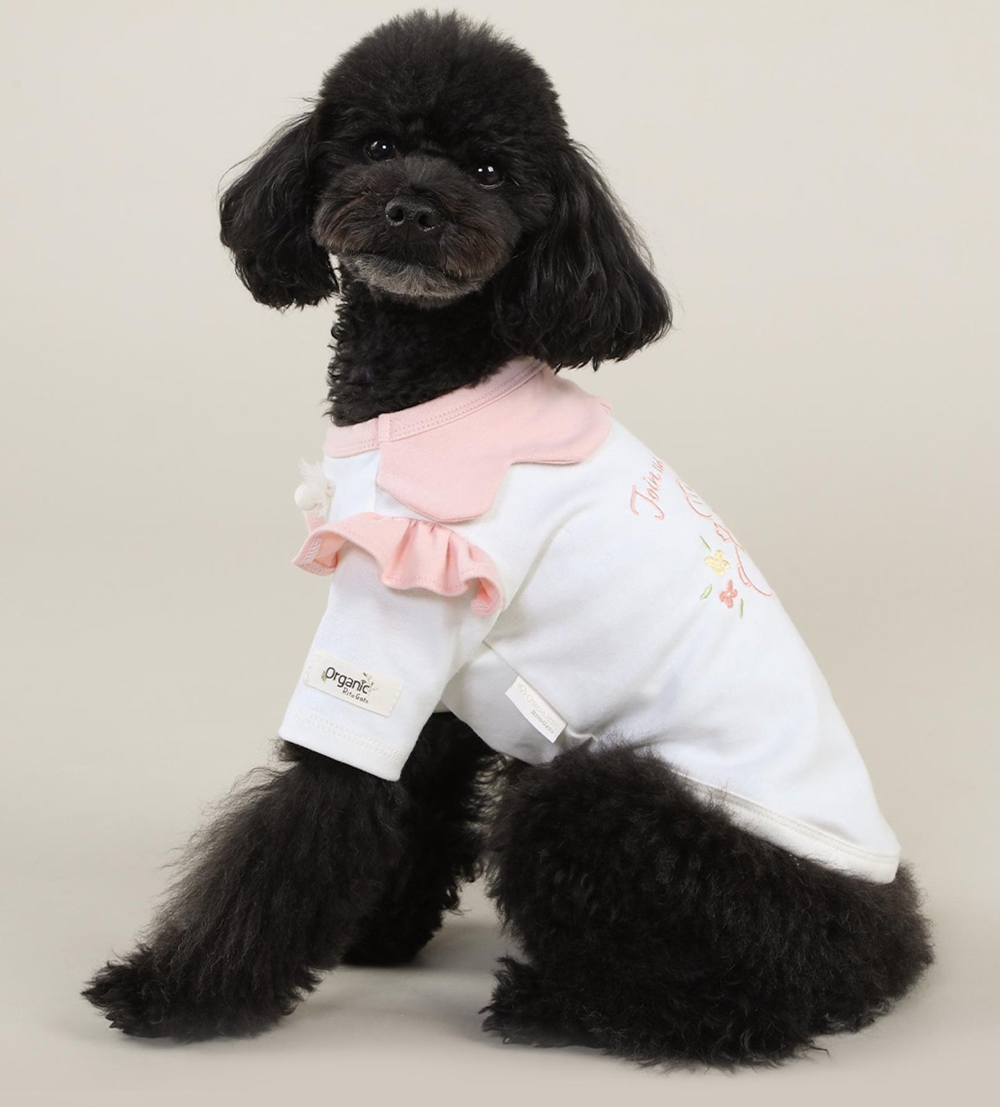 GOTS Organic Cotton Frilled T-Shirt, S-2XL, Certified Organic Cotton, Dog Cotton T-shirt, Dog Top, Eco-Friendly T-shirt for Dogs - NKpup