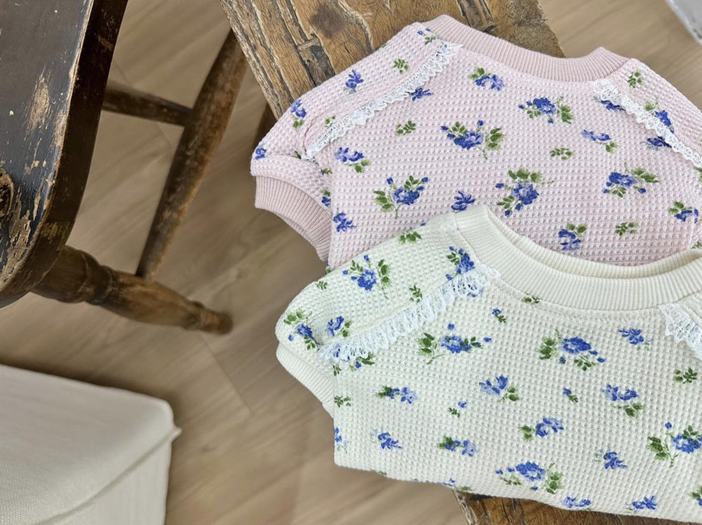 Floral Waffle Tee, S-2XL, Small Dog Clothes, Dog Knit, Dog-Tee, Dog T-shirt, Dog Top, Gift for Furry Friend, NKPUP - NKpup