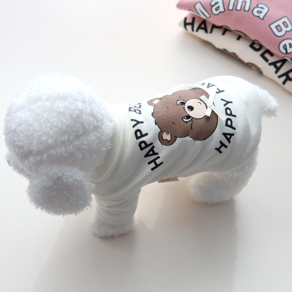 Happy Bear Sweatshirt, S-2XL, Small Dog Clothes, Dog SweatShirt, Dog-Tee, Dog T-shirt, Dog Top, NKPUP - NKpup