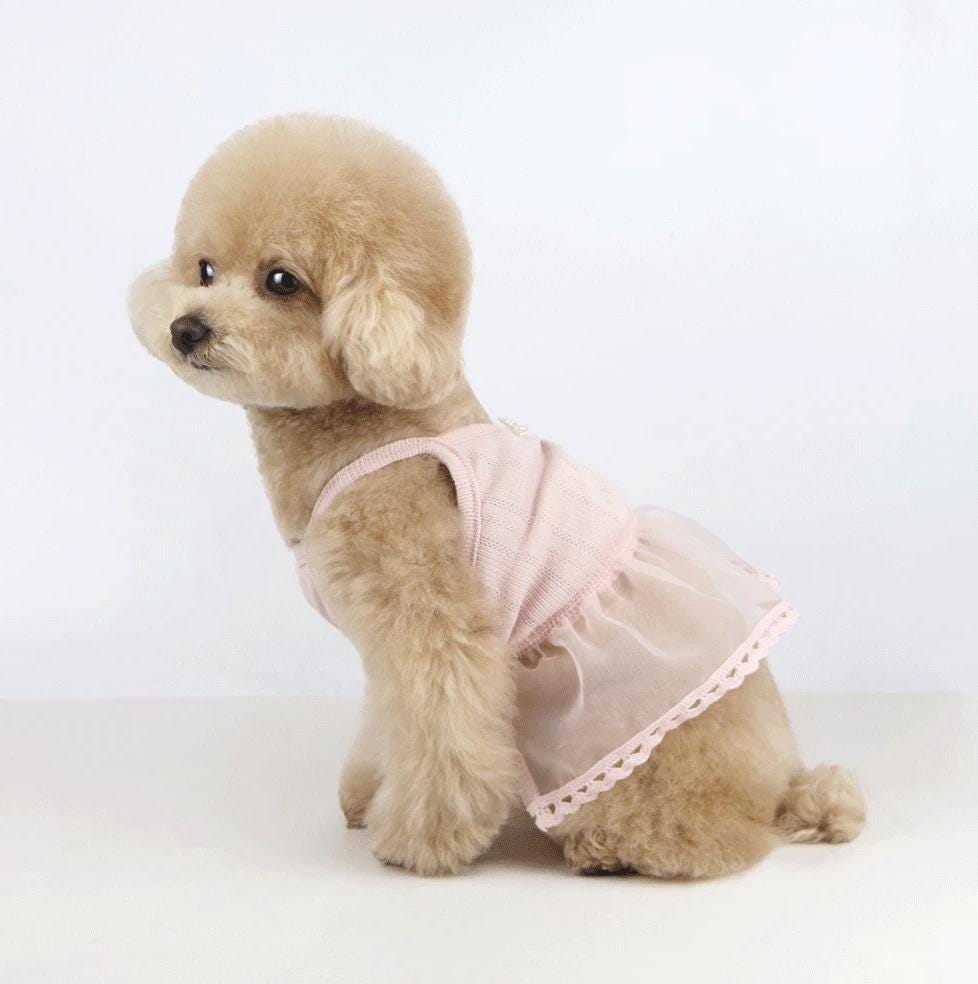 Pearl Tulle Dress, XS-XL, Small Dog Clothes, Dog Dress, Dog Wedding, Dog Luxury Dress, NKPUP - NKpup