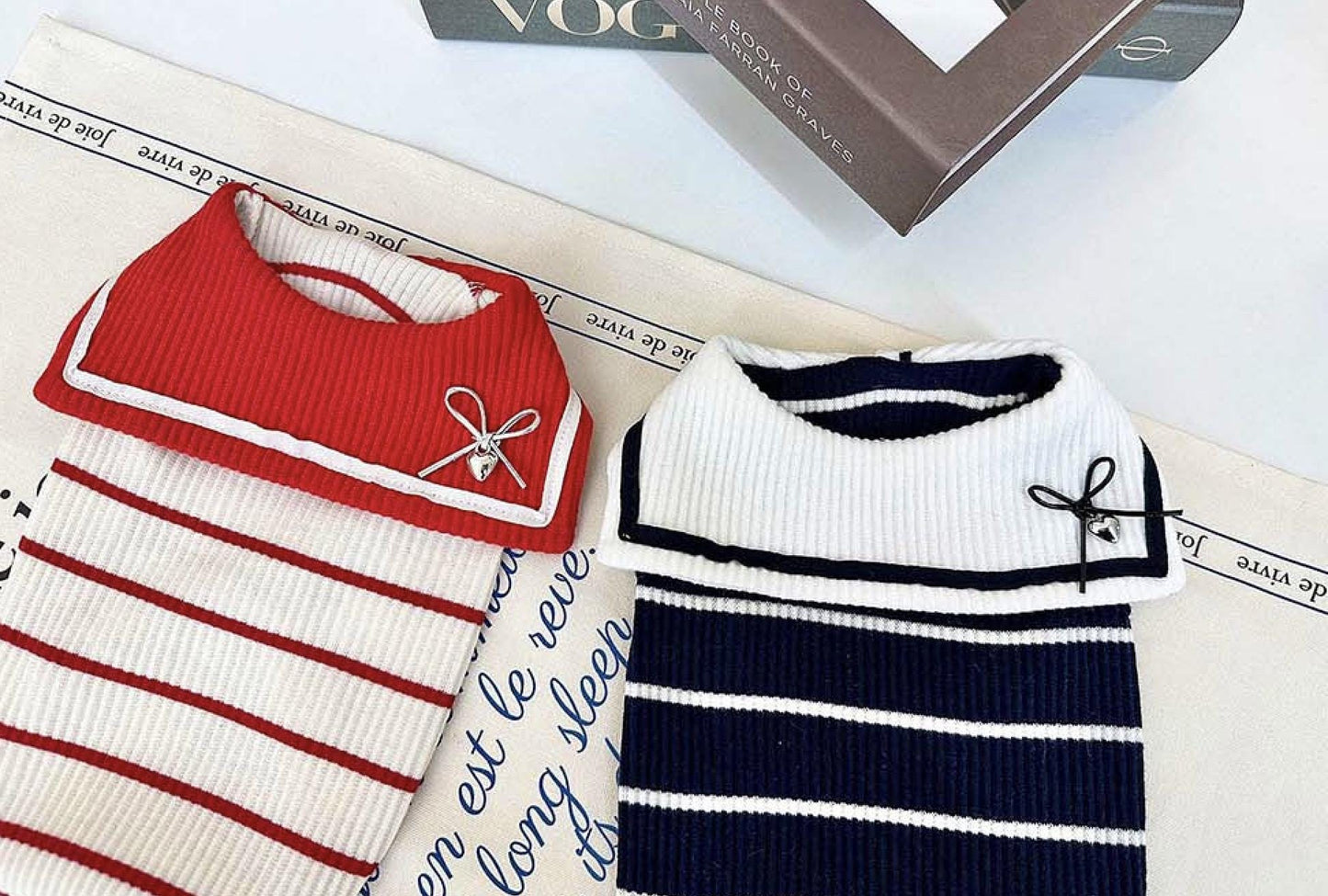 Striped Sailor Top, XS-2XL, Small Dog Clothes, Cotton Shirt, Dog-Tee, Dog T-shirt, Dog Top, NKPUP - NKpup