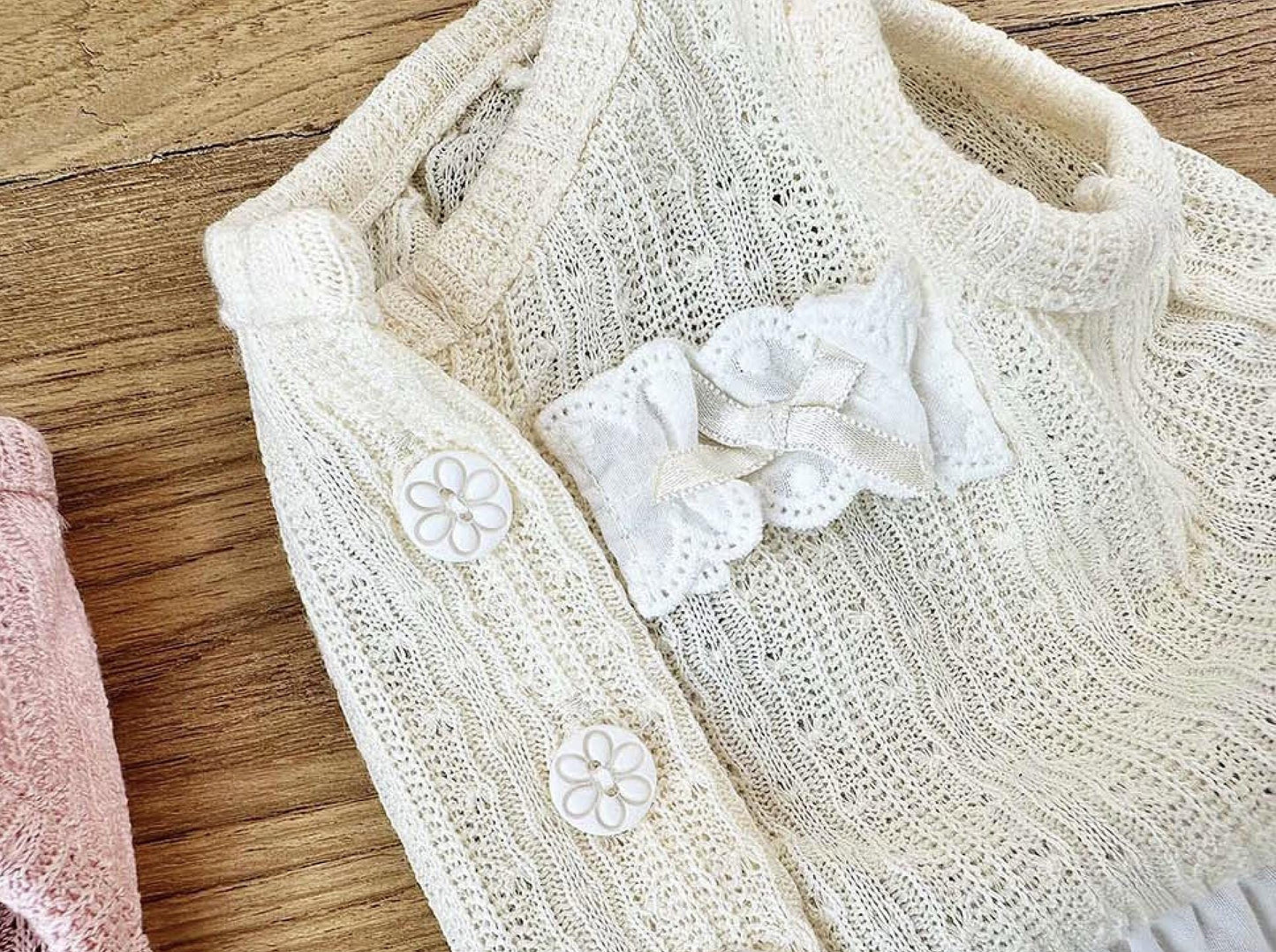 Flower button Crop Cardigan, XS-2XL, Small Dog Clothes, Dog Cardigan, Dog Jacket, Gift for Pet, NKPUP - NKpup