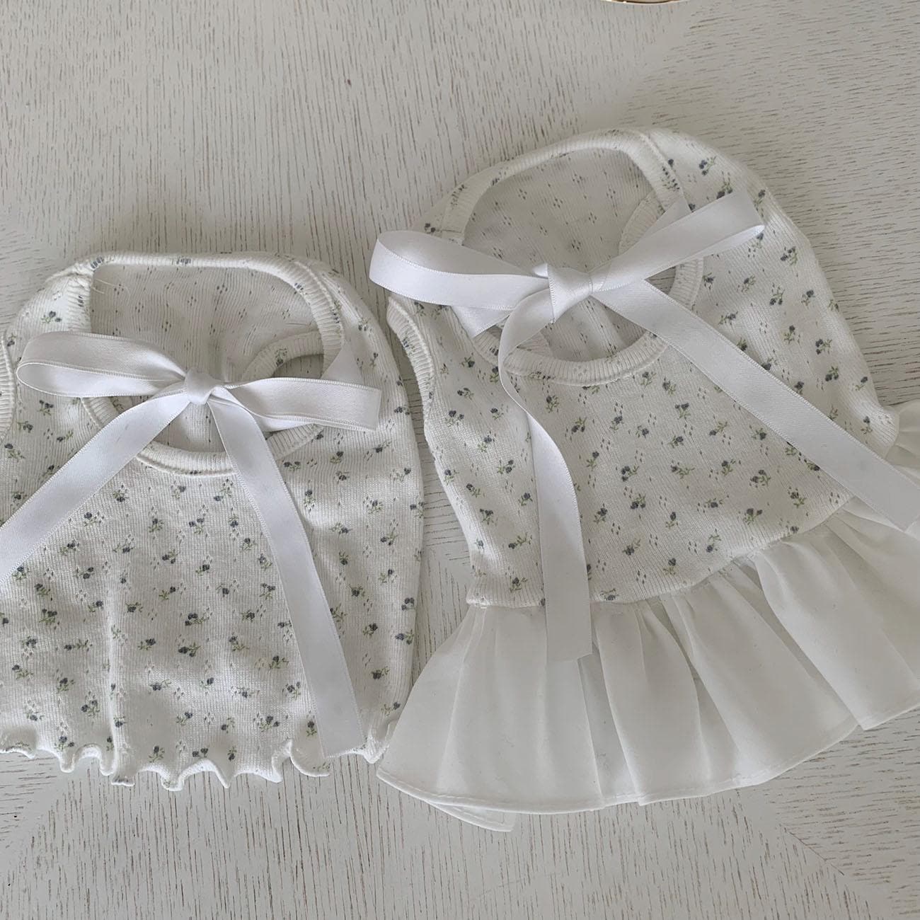 Tiny Flower Ribbon Top & Dress, S-XL, Pajama Pet, Dog Jumpsuit, Small Dog Clothes, Dog Outfit, Dog Winter Top - NKpup