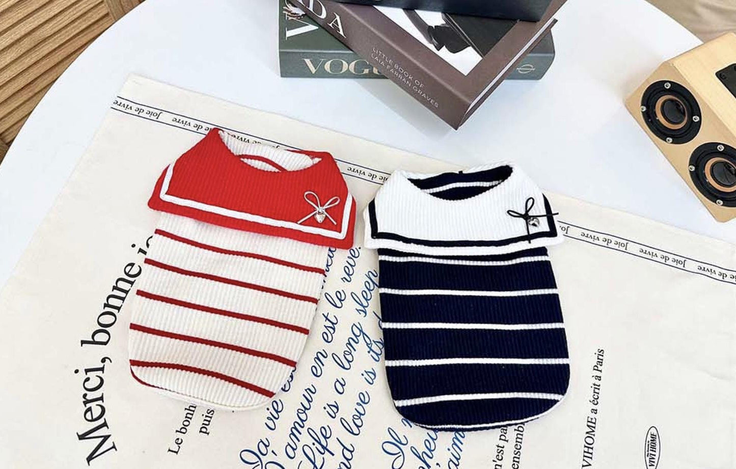 Striped Sailor Top, XS-2XL, Small Dog Clothes, Cotton Shirt, Dog-Tee, Dog T-shirt, Dog Top, NKPUP - NKpup