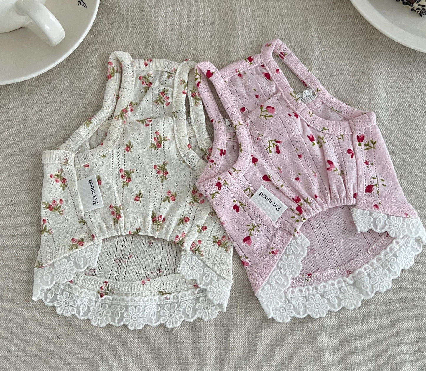 Floral Eyelet Lace Top, S-XL, Small Dog Clothes, Dog Top, Dog Fashion, Dog Apparel, Gift for Furry Friends, NKPUP - NKpup