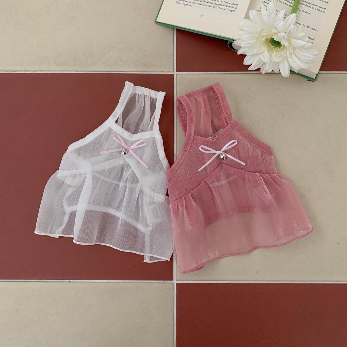 Sheer Ribbon Layered Dress, S-XL, Small Dog Clothes, Dog Dress, Dog Wedding, Dog Apparel, Pet Clothing, NKPUP - NKpup