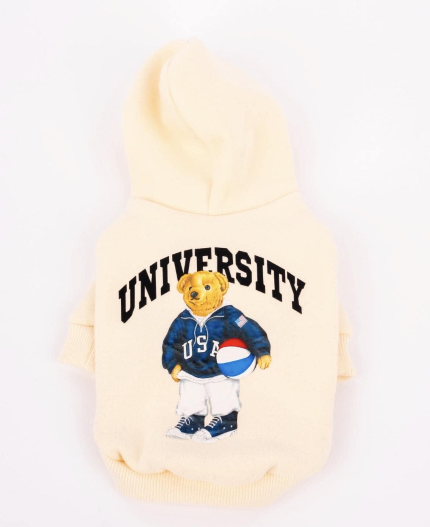 University Bear Hoodie Sweatshirt, S-XL, Small Dog Clothes, Cotton Shirt, Dog-Tee, Dog T-shirt, Dog Top, NKPUP - NKpup