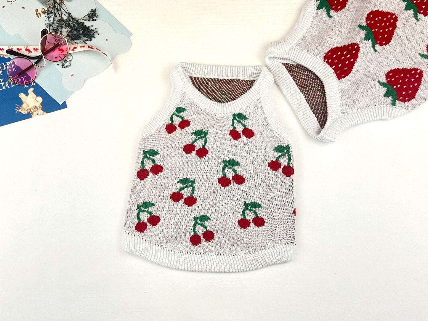 Fruit Knit Sleeveless Top, S-3XL, Small Dog Clothes, Dog Top, Dog Fashion, Dog Apparel, Gift for Furry Friends, NKPUP - NKpup