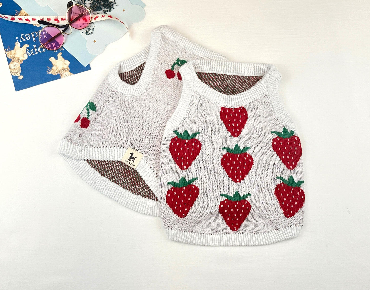 Fruit Knit Sleeveless Top, S-3XL, Small Dog Clothes, Dog Top, Dog Fashion, Dog Apparel, Gift for Furry Friends, NKPUP - NKpup