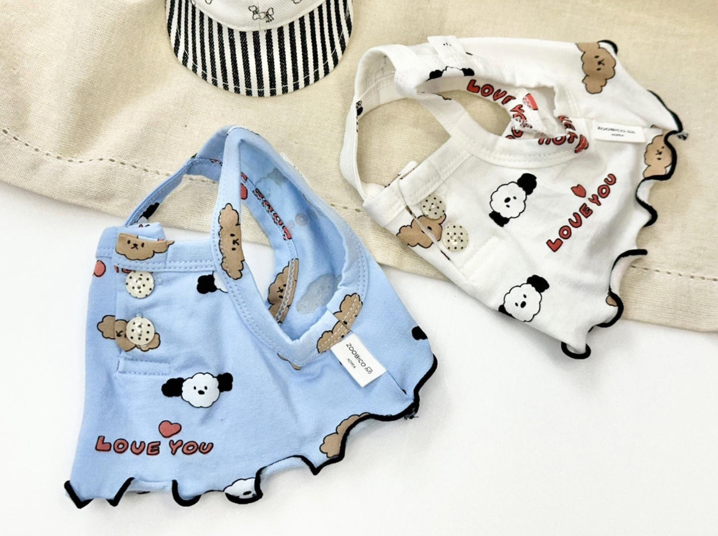 Love You Ruffle Tank, XS-2XL, Small Dog Clothes, Dog Cute Top, Dog Summer Dress, NKPUP - NKpup