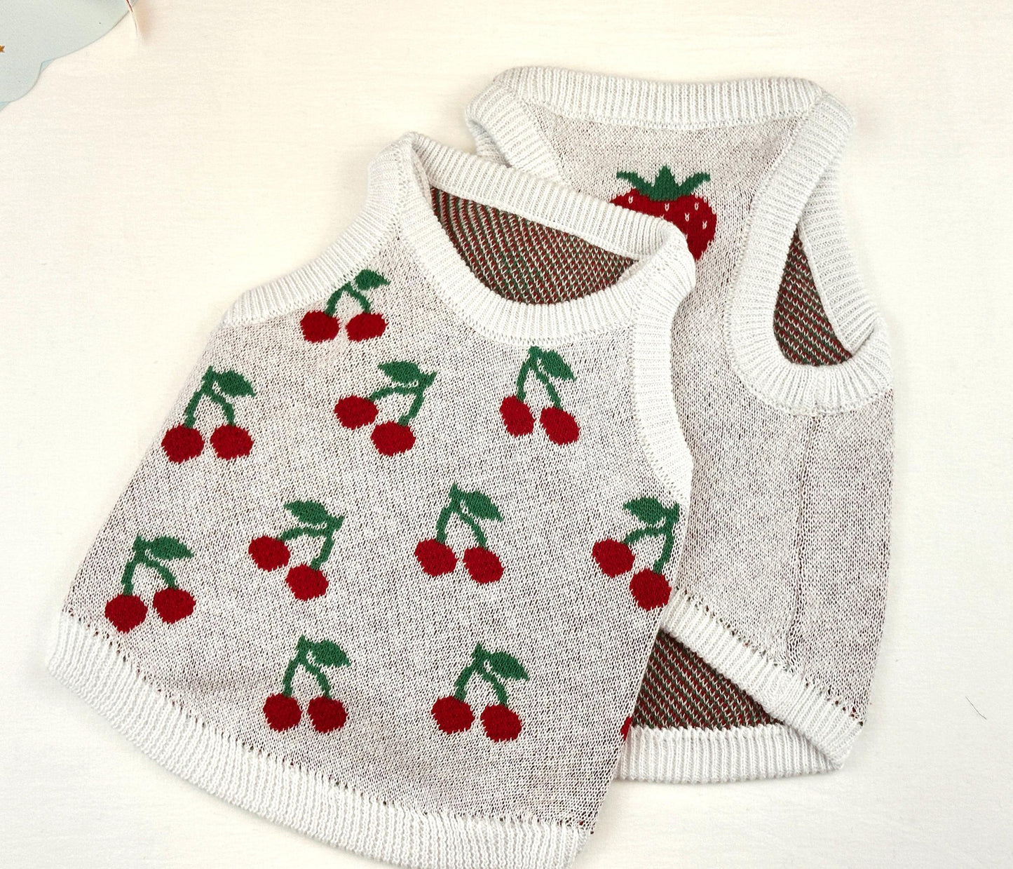 Fruit Knit Sleeveless Top, S-3XL, Small Dog Clothes, Dog Top, Dog Fashion, Dog Apparel, Gift for Furry Friends, NKPUP - NKpup