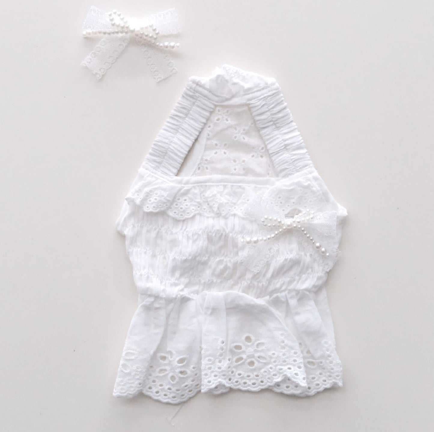 Eyelet Ruffle Dress, S-XL, Small Dog Clothes, Dog Dress, Dog Wedding, Dog Cute Outfit, Pet Clothing, NKPUP - NKpup