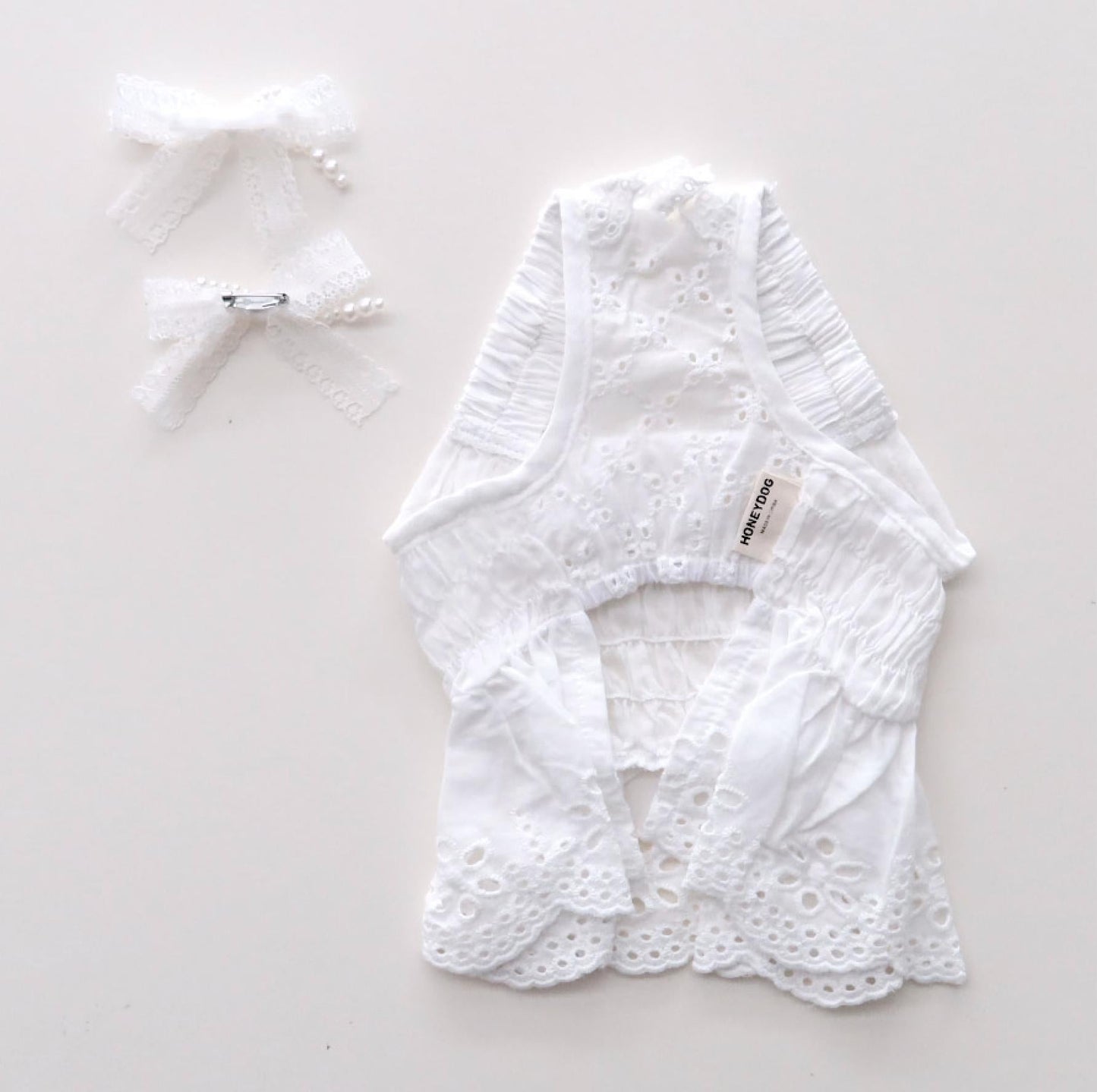 Eyelet Ruffle Dress, S-XL, Small Dog Clothes, Dog Dress, Dog Wedding, Dog Cute Outfit, Pet Clothing, NKPUP - NKpup