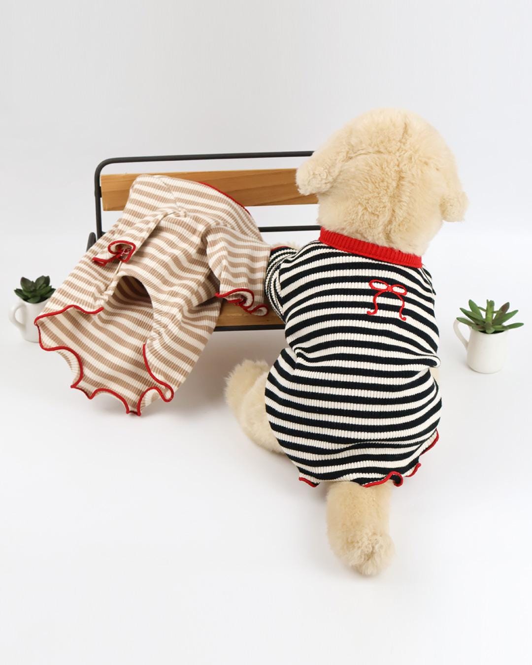 Ribbed Bow Tee, S-2XL, Small Dog Clothes, Ultra Lightweight Dog Top, Dog Knit, NKPUP - NKpup