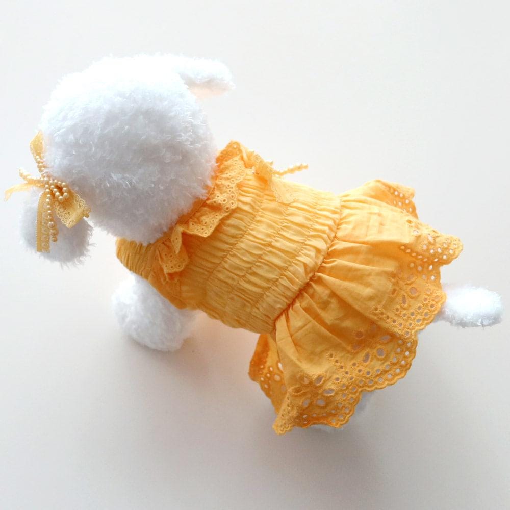 Eyelet Ruffle Dress, S-XL, Small Dog Clothes, Dog Dress, Dog Wedding, Dog Cute Outfit, Pet Clothing, NKPUP - NKpup