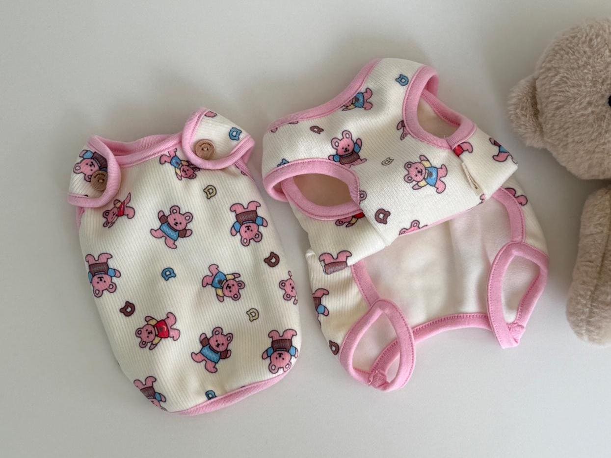 Berry Bear Outfit Overall&Vest, S-2XL, Dog Vest, Dog Top, Small Dog Clothes, Dog Fashion, Dog Apparel - NKpup