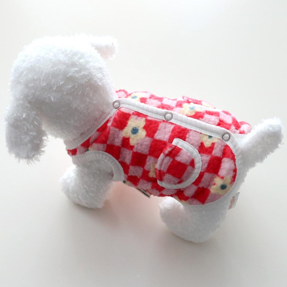 Floral Checkered Fleece Vest, S-2XL, Small Dog Clothes, Dog Cute Vest, Dog Cozy Outfit, Dog Knit, Gift for Furry Friends, NKPUP - NKpup