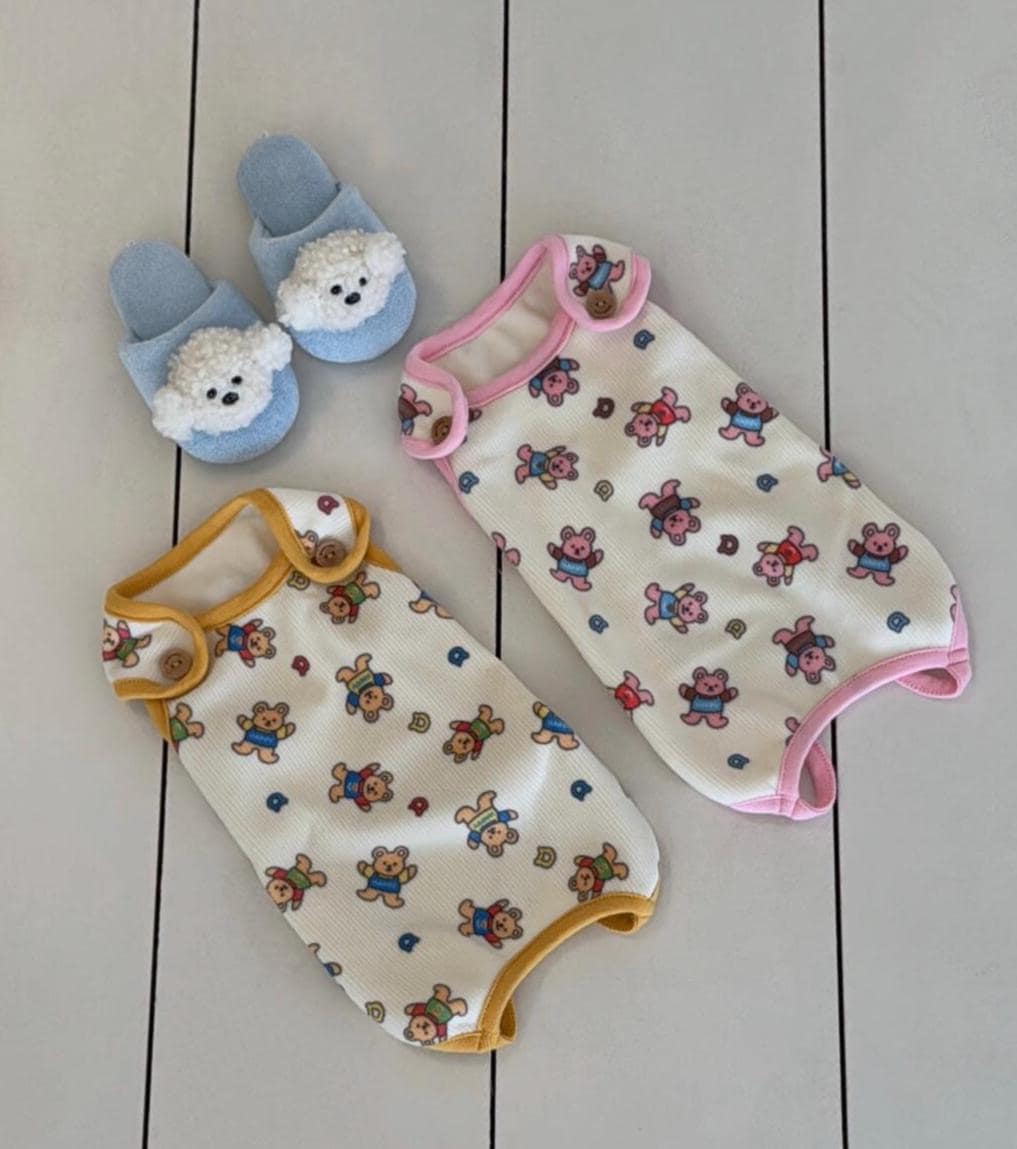 Berry Bear Outfit Overall&Vest, S-2XL, Dog Vest, Dog Top, Small Dog Clothes, Dog Fashion, Dog Apparel - NKpup