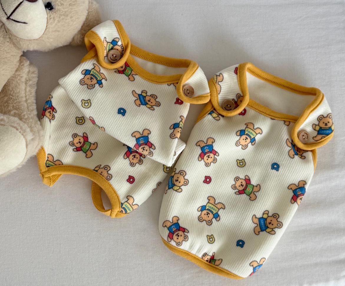 Berry Bear Outfit Overall&Vest, S-2XL, Dog Vest, Dog Top, Small Dog Clothes, Dog Fashion, Dog Apparel - NKpup